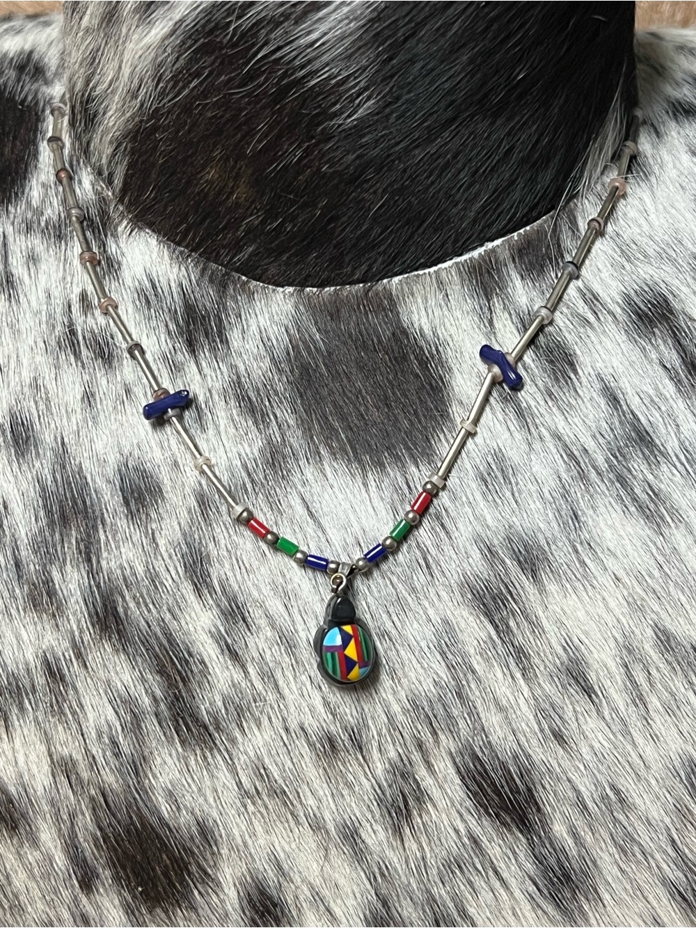 Zuni liquid silver turtle fetish necklace